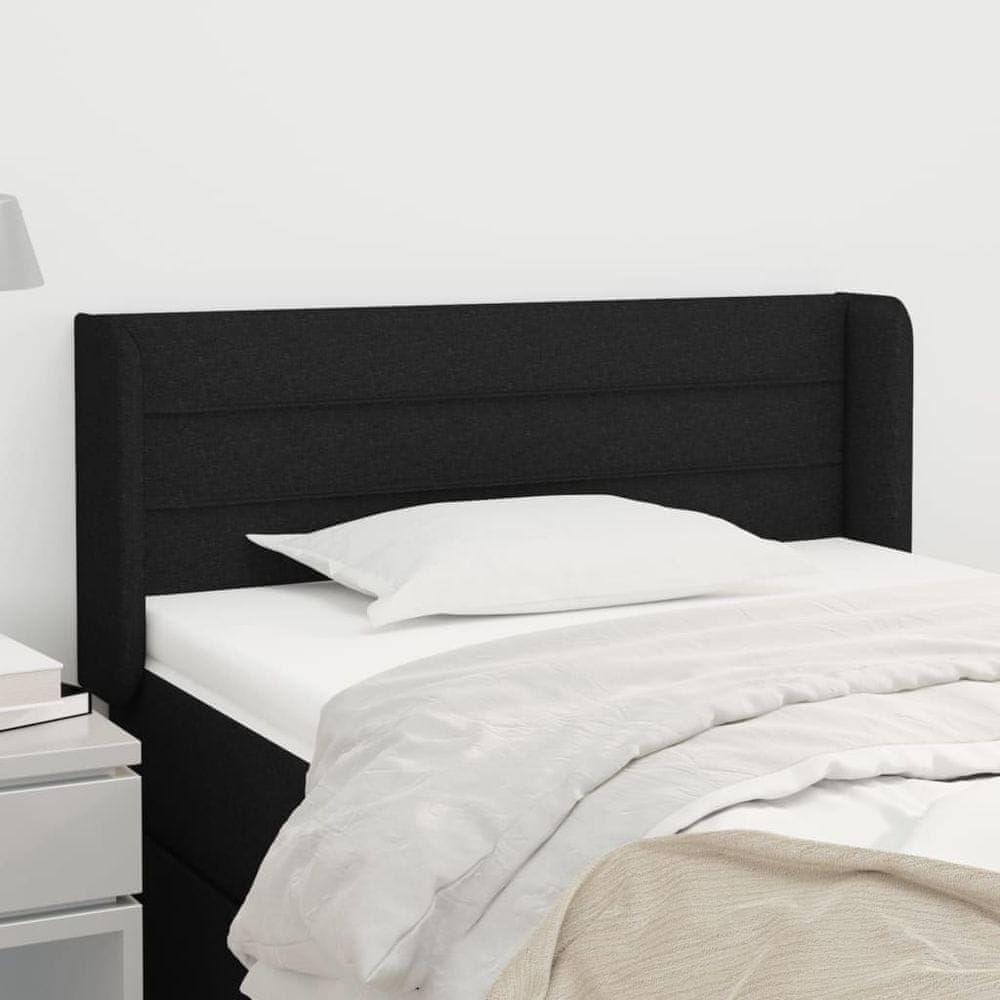 Vidaxl Čelo postele so záhybmi čierne 83x16x78/88 cm látka